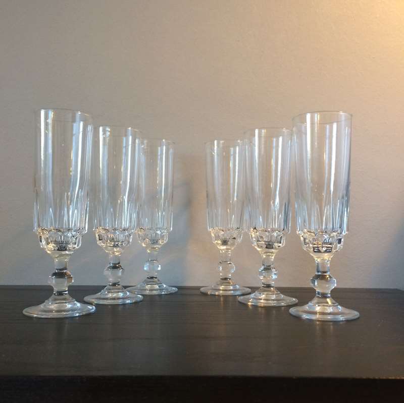 Anciennes flûtes à champagne Cristal Vintage by fabichka