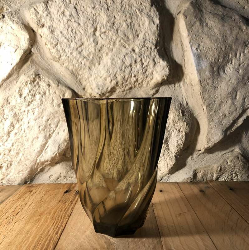 Vase Luminarc verre fumé Made in France Vintage by fabichka