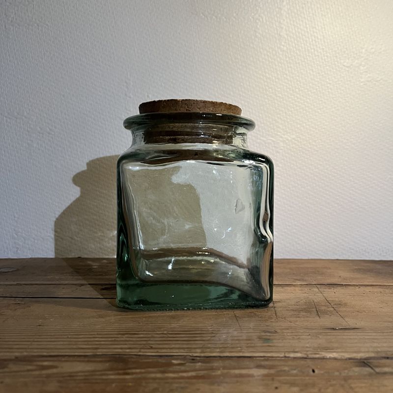 Bocal Vintage En Verre Opale H 17,7 D 7,5 Cm Idéal Déco Cuisine Vintage N18